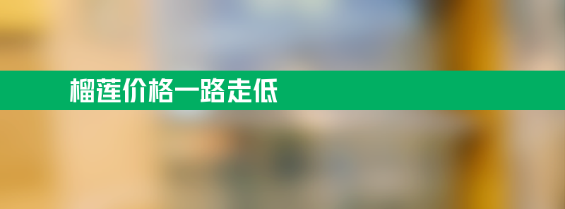 榴莲价格为何一路走低？季节性供应增加