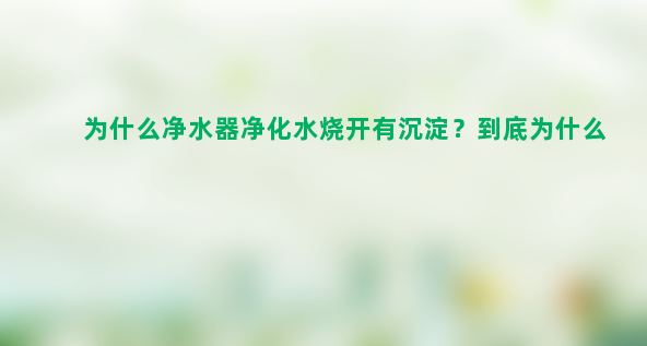 为什么净水器净化水烧开有沉淀？到底为什么？