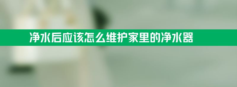 日常净水后应该怎么维护家里的净水器？