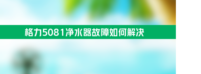 格力5081净水器故障如何解决？