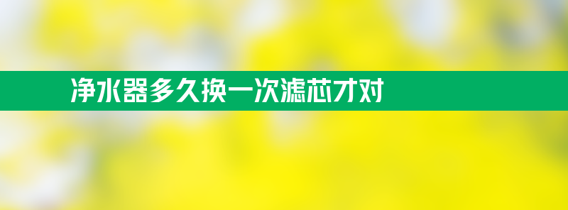 净水器多久换一次滤芯才对？