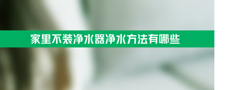 家里不装净水器净水方法有哪些？