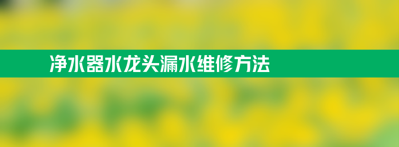 净水器水龙头漏水维修 净水器水龙头漏水维修方法