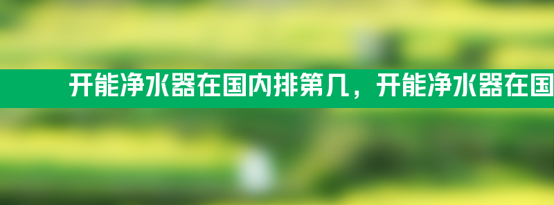 开能净水器在国内排第几 开能净水器在国内排第几名