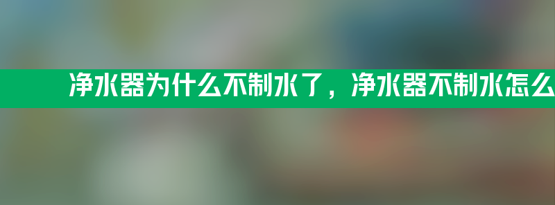 净水器为什么不制水了 净水器不制水怎么回事