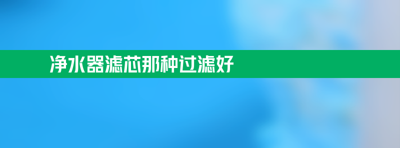 净水器滤芯那种过滤好 净水器滤芯哪个材质好