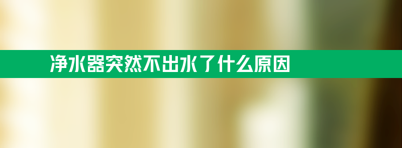 净水器突然不出水了什么原因 净水器突然不出水了什么原因方法