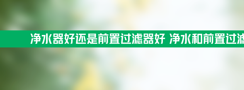 净水器好还是前置过滤器好 净水和前置过滤器的区别