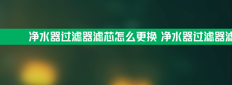 净水器过滤器滤芯怎么更换 净水器过滤器滤芯怎么更换沁园