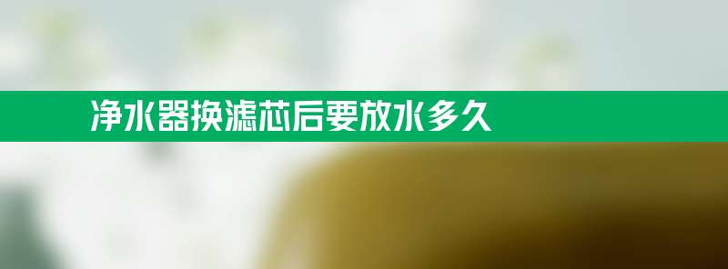 净水器换滤芯后要放水多久 小米净水器换滤芯后要放水多久