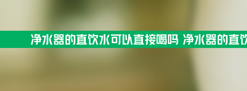 净水器的直饮水可以直接喝吗 净水器的直饮水可以直接喝吗有毒吗