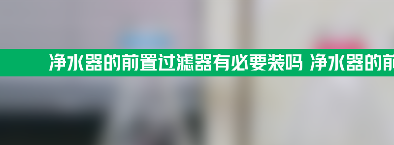 净水器的前置过滤器有必要装吗 净水器的前置过滤器有必要装吗安全吗