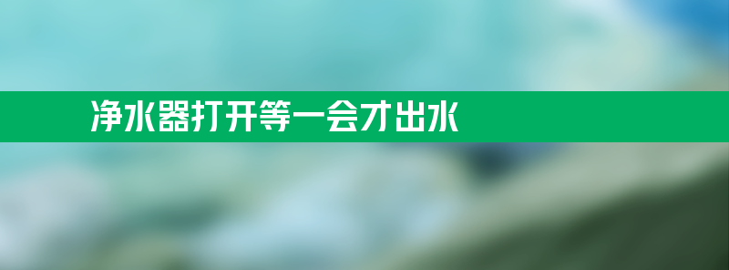 净水器打开等一会才出水 净水器打开等一会才出水什么原因