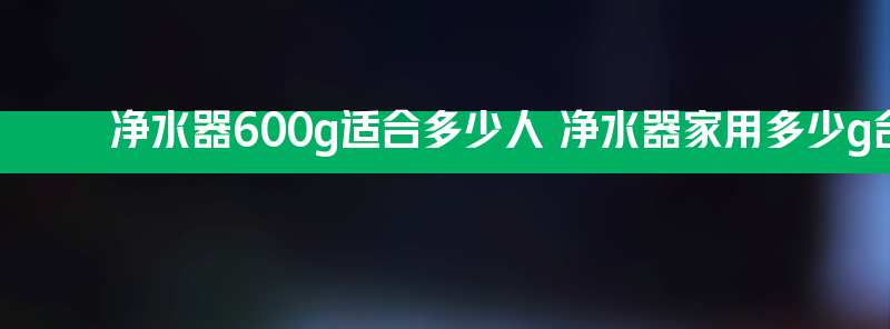 净水器600g适合多少人 净水器家用多少g合适