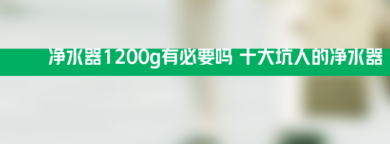 净水器1200g有必要吗 十大坑人的净水器