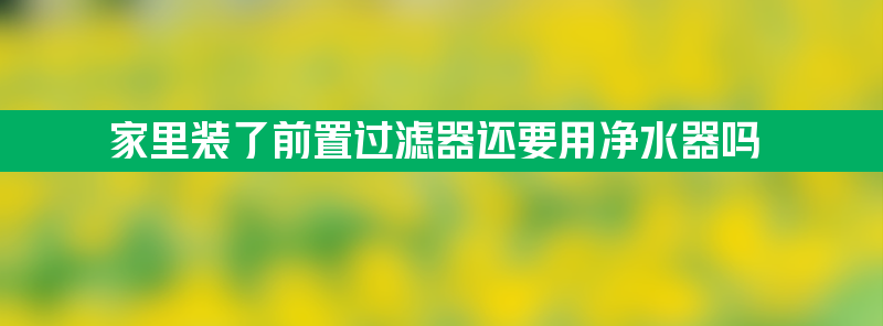 家里装了前置过滤器还要用净水器吗 家里装了前置过滤器还要用净水器吗方法