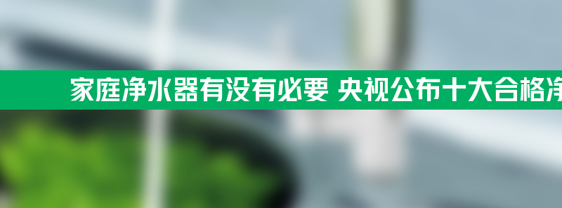 家庭净水器有没有必要 央视公布十大合格净水器