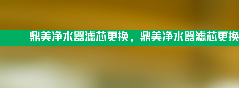 鼎美净水器滤芯更换 鼎美净水器滤芯更换方法教学