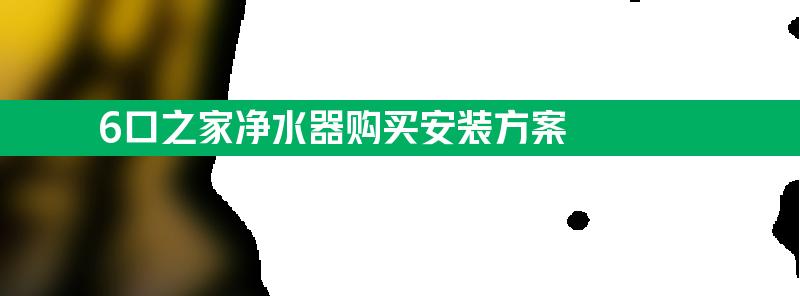 一份6口之家的净水器购买安装方案