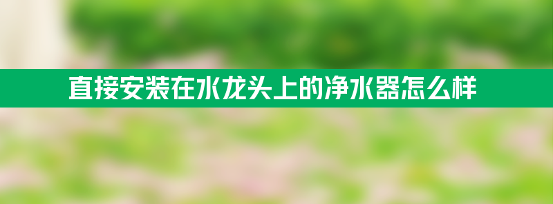 直接安装在水龙头上的净水器怎么样？