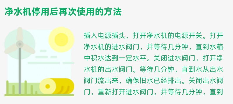 净水机停用后再次使用的方法