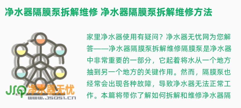 净水器隔膜泵拆解维修 净水器隔膜泵拆解维修方法